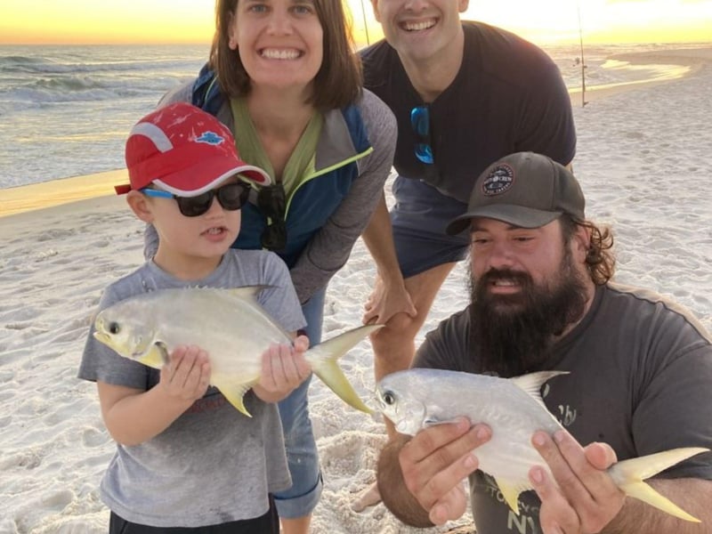 A family with Panhandle Salt Surf Fishing
