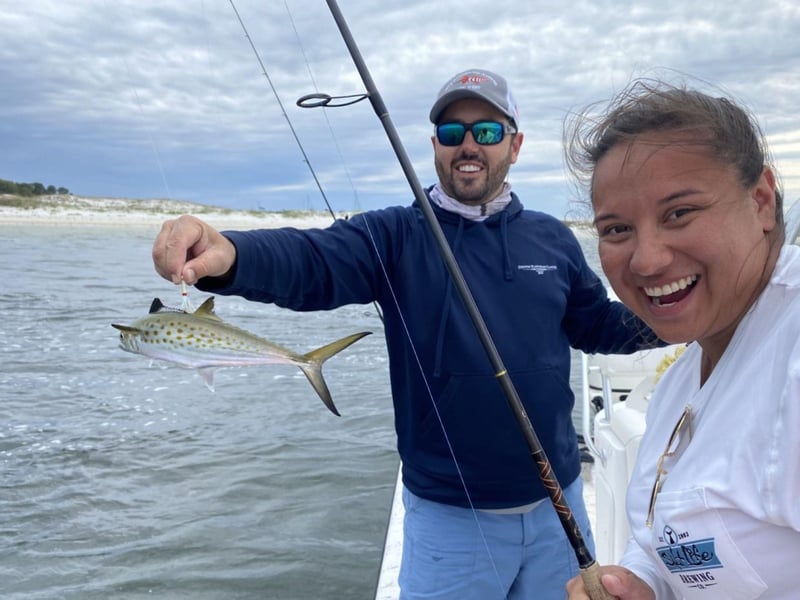 A group fishing with Tradition Fishing Charters