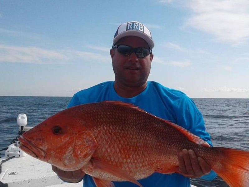 A Red Snapper caught with Emerald C FIshing Charters