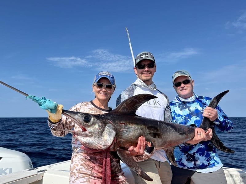 A swordfish caught with Maximum Fun Fishing