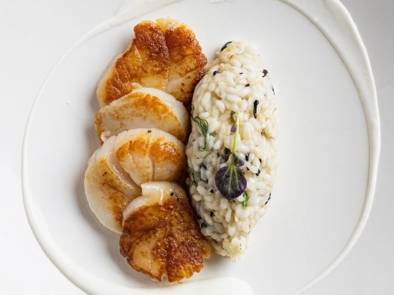 Diver Scallop with spring truffle risotti