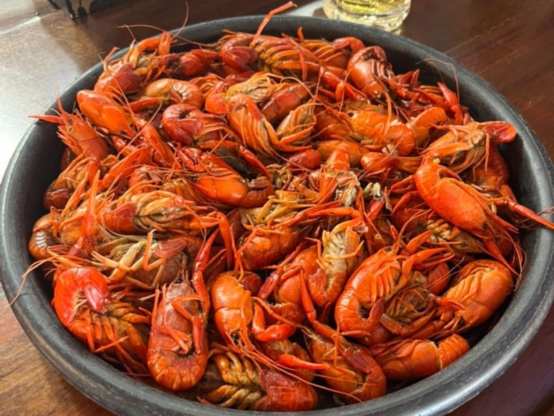 Boiled crawfish at King Neptunes Seafood Restaurant in Gulf Shores,  Alabama