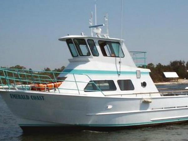 Air conditioned cabin aboard the 42 foot charter on AquaVenture in Perdido Key, FL.