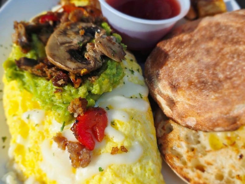 An omelet at The Lighthouse Cafe