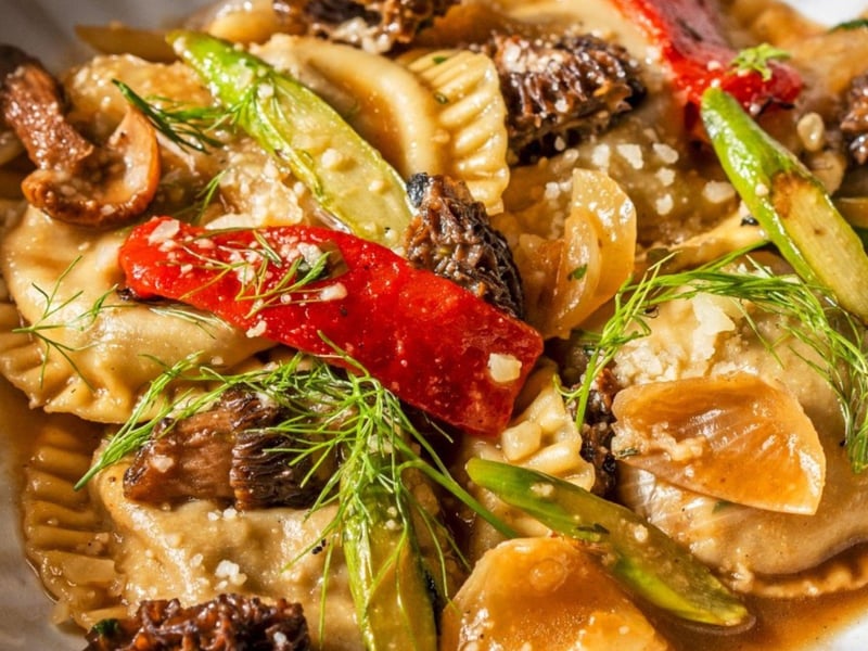 Mushroom morel ravioli at Tommy Bahama Restaurant in Destin, Florida