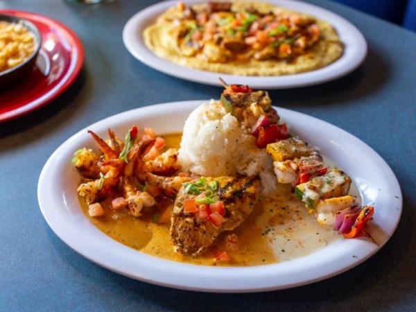 Dishes at Bubba Gump Shrimp Co. in Destin, Florida