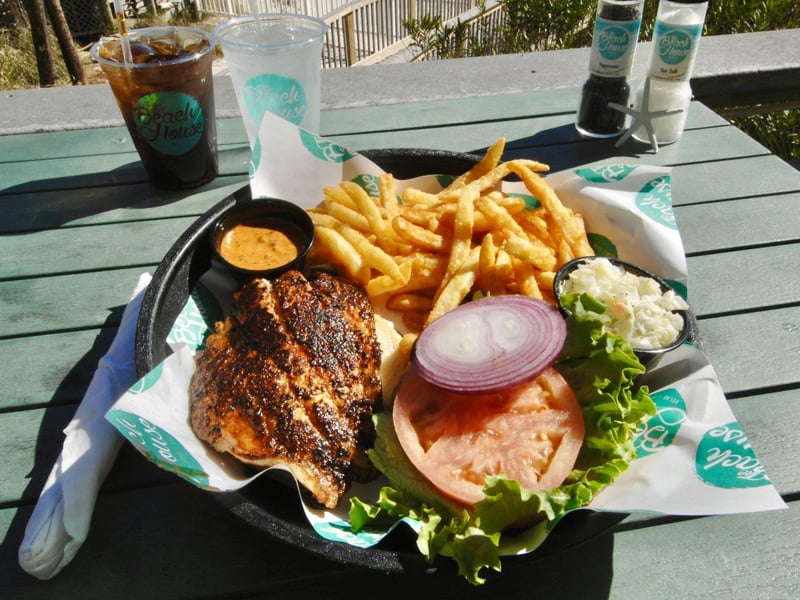 A grilled grouper sandwich from the Beach House
