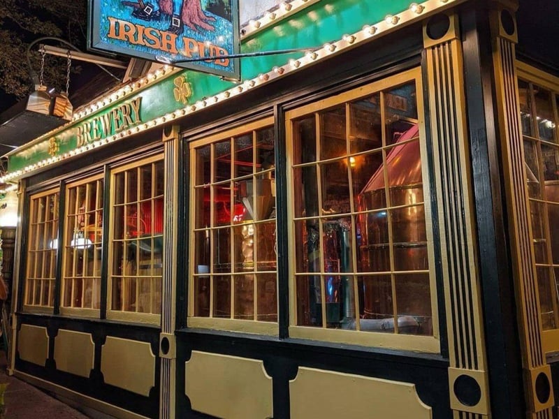 The exterior of McGuires Irish Pub