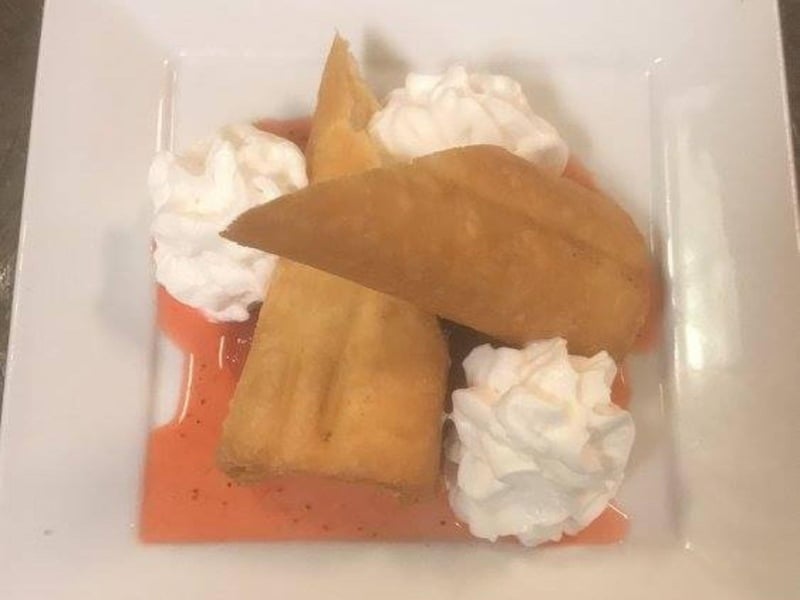 A cannoli at Petrellas Italian Cafe in Pensacola, Florida