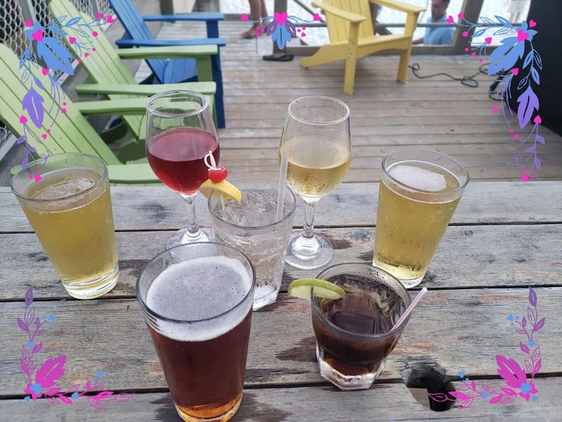 A variety of drinks at Anglers Beachside Bar and Grill in Fort Walton Beach, Florida
