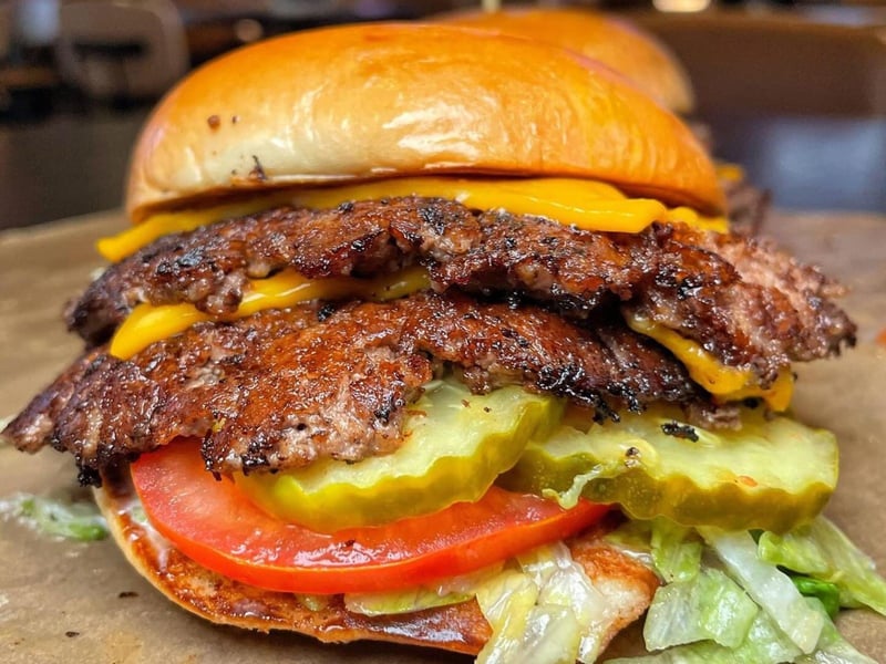 A double cheeseburger from Buffalo Wild Wings