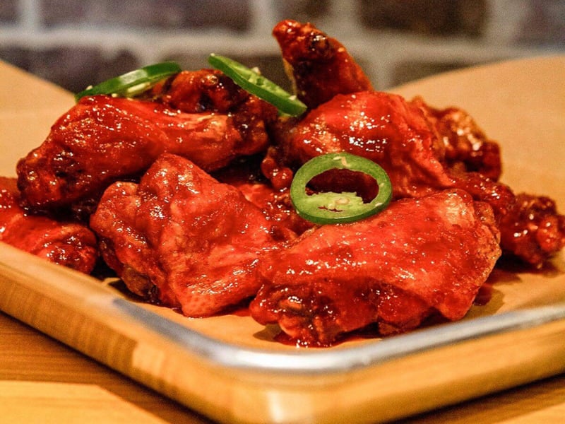 Chicken wings with the dragon fire sauce