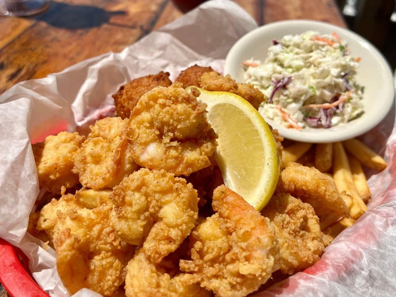Allyoucaneat fried shrimp at Floyds Shrimp House