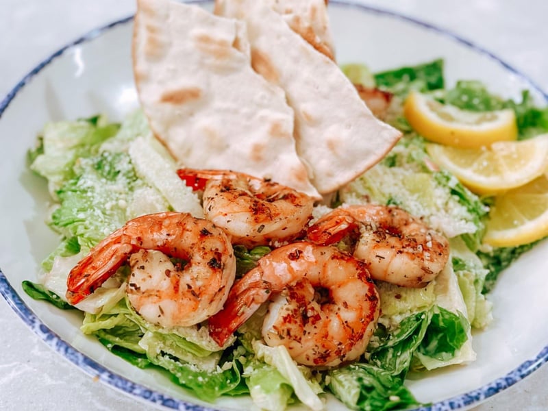 The Caesar salad with shrimp at The Remedy