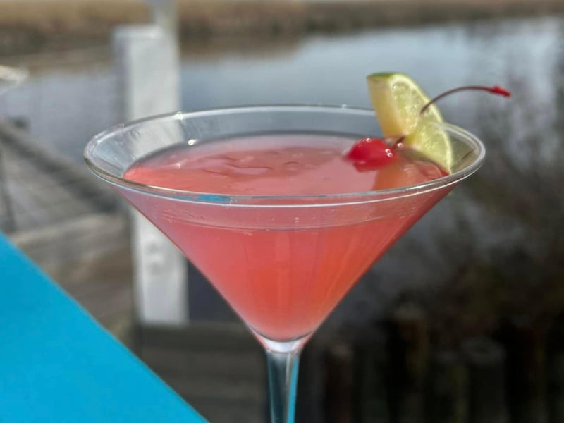 A cocktail at Half Shell Dockside in Apalachicola, Florida
