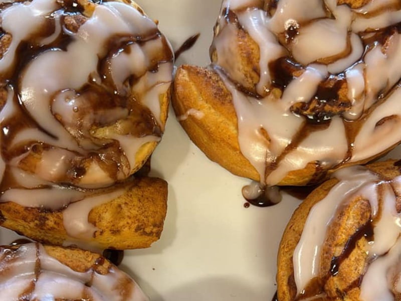 Cinnamon rolls at Cafe Con Leche in Apalachicola, Florida