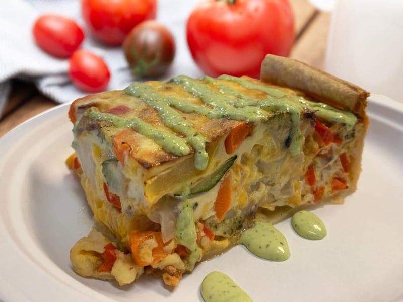 A vegetable quiche at Cafe Con Leche