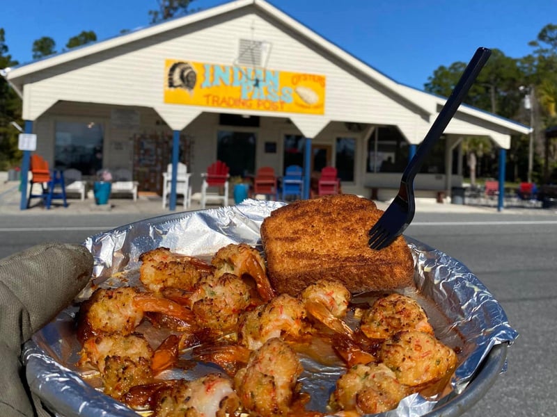 The stuffed shrimp at Indian Pass Raw Bar in Port St. Joe, Florida