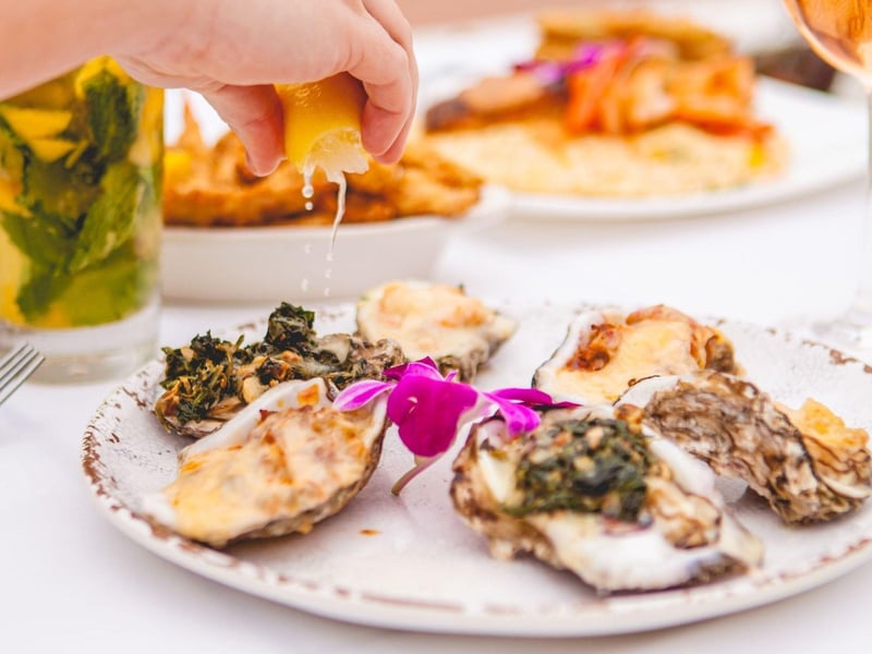 Fresh baked oysters
