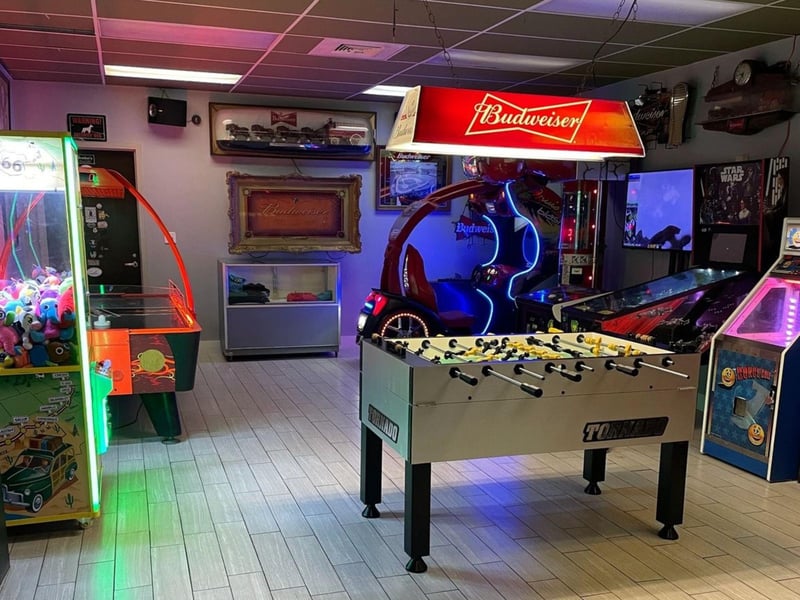 The game room at Johnny McTighes in Blue Mountain Beach, Florida
