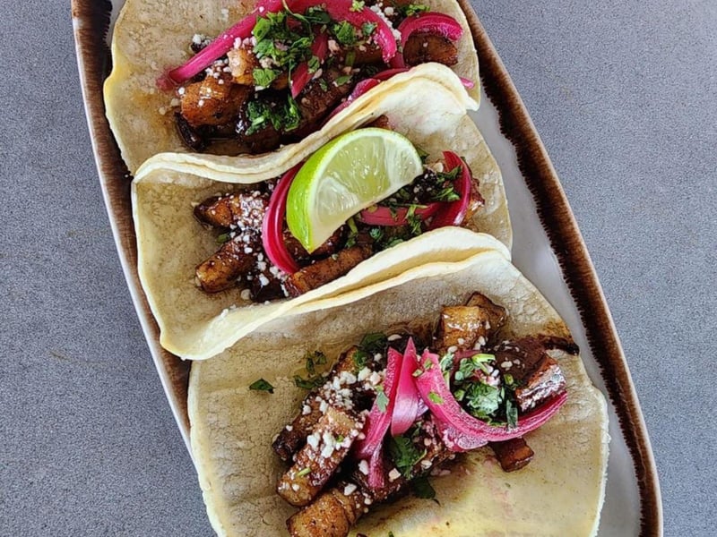 The pork belly street tacos from Pescado