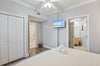 Comfortable guest room with new bedding