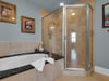 Primary bath with soaking tub and walk in shower