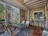 Dining Table on Patio with View of Tennis Courts