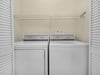 Your inunit washer and dryer make packing light easy, with convenient storage above for all your laundry essentials.