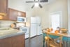 View of the kitchen from the living room.