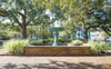 Nearby fountain in the square.