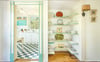 An open butlers pantry showcases the homes eclectic dish collection.