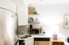 Stainless steel appliances tie this kitchen together.