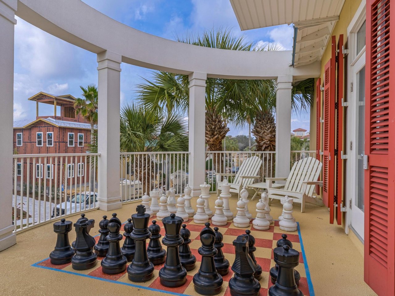 Enjoy a Friendly Game of Chess on the Primary Bedroom Deck