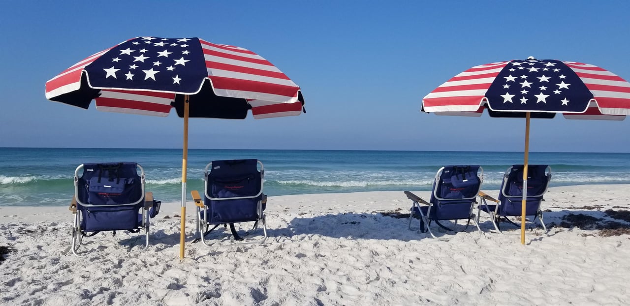 flag umbrellas