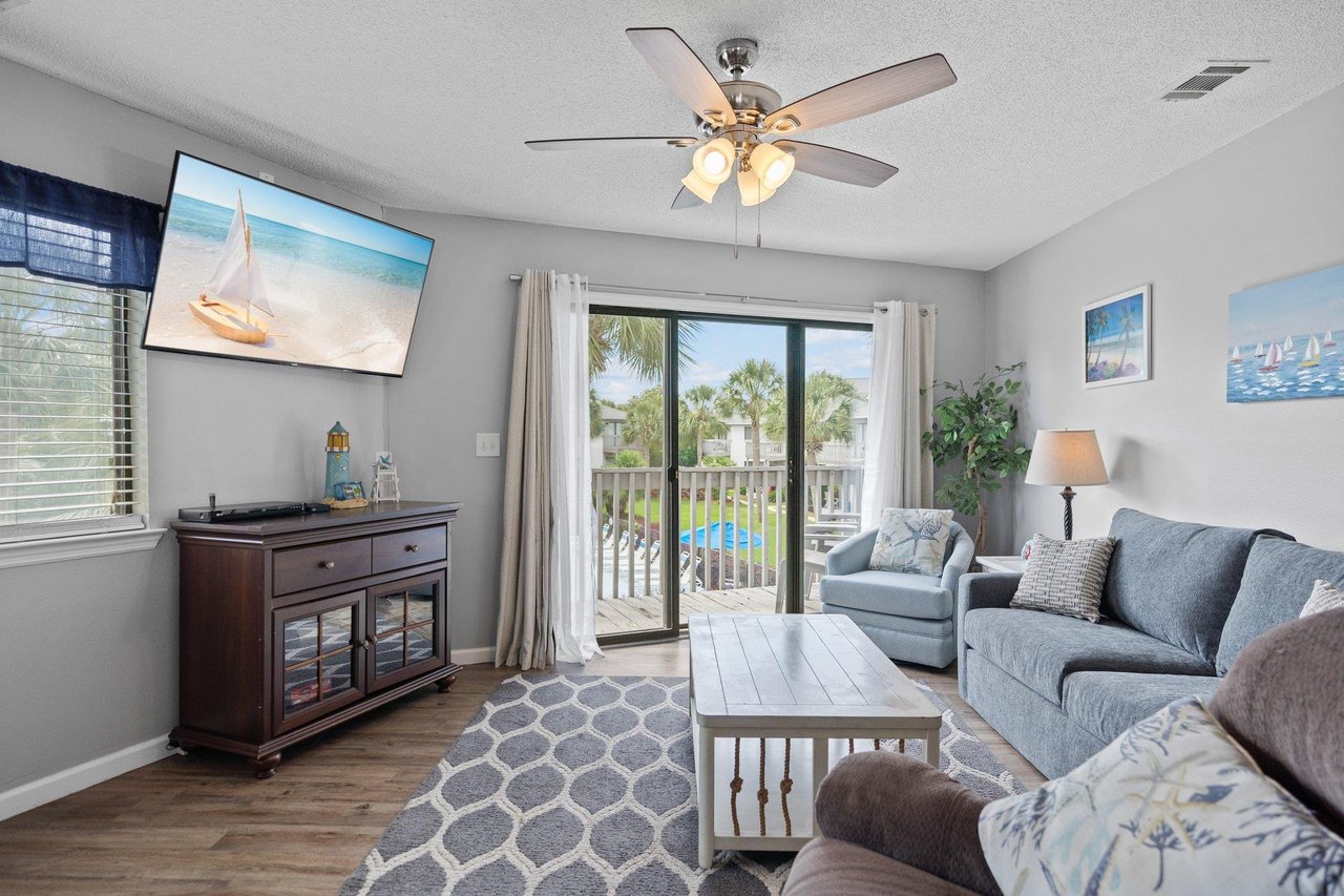 Living Area with Private Balcony