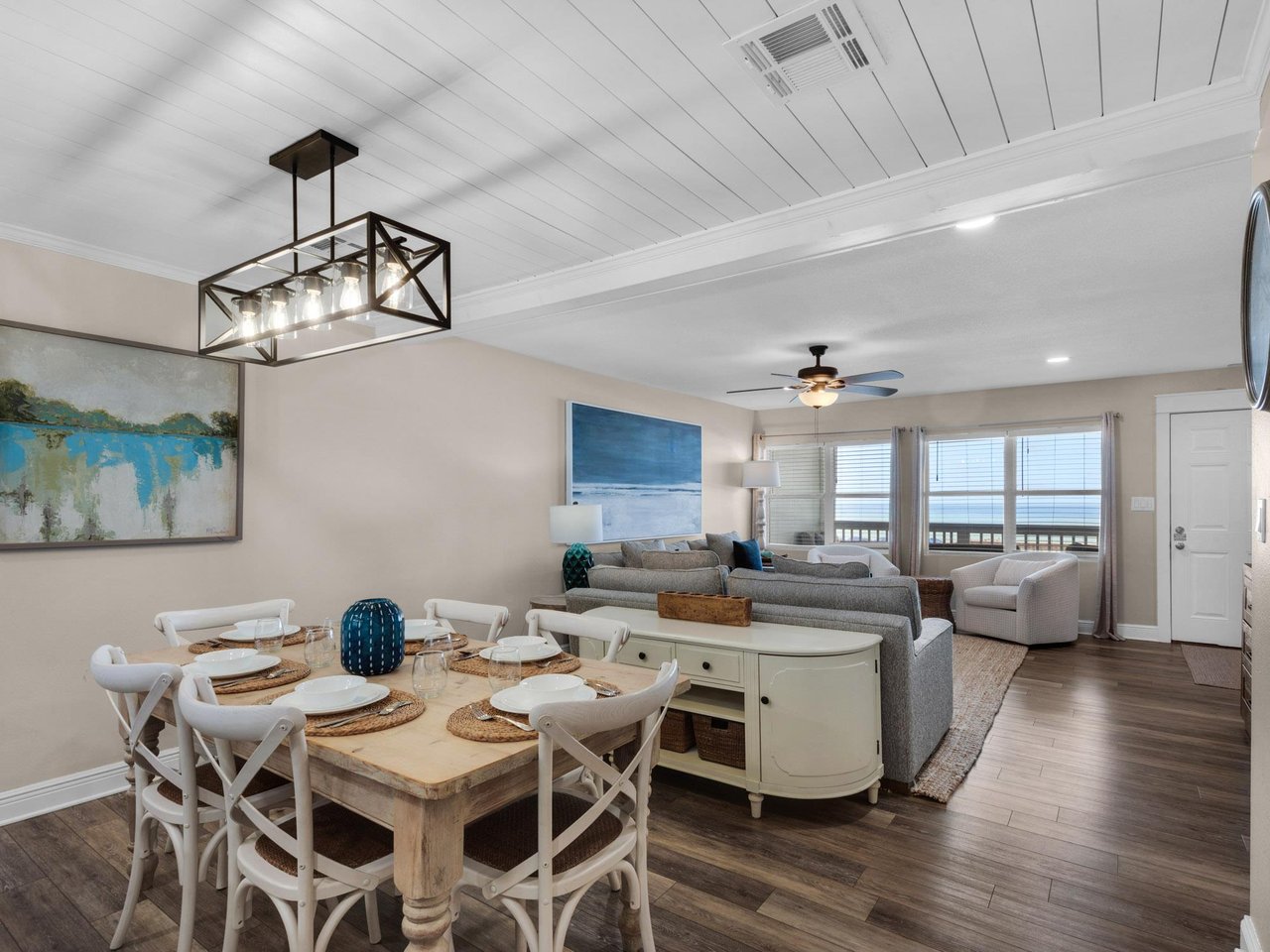 Dining area and living area