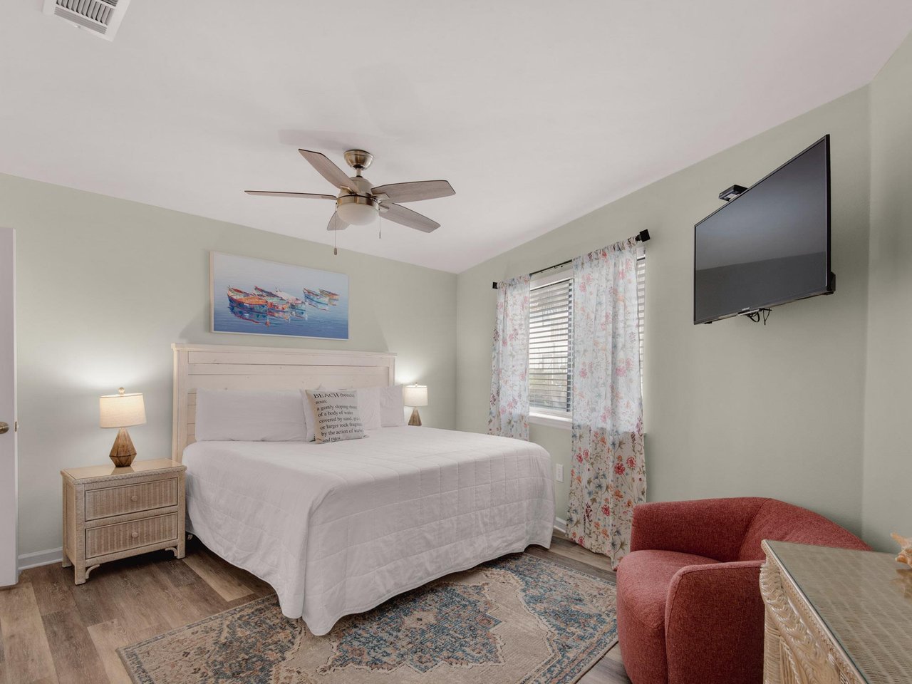 Primary Bedroom with King Bed and Flat Screen TV