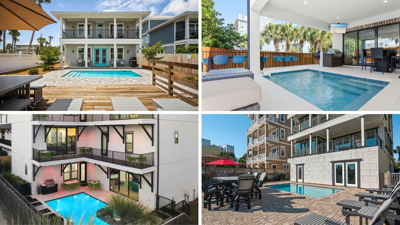 a collage of a house