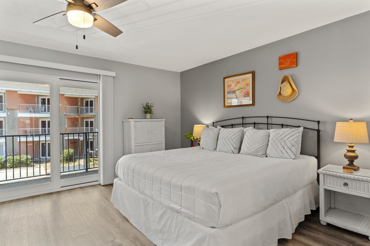 Bedroom 1 with King Bed and Balcony