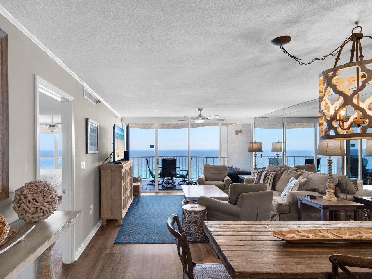 Your spacious living area flows seamlessly to the balcony.