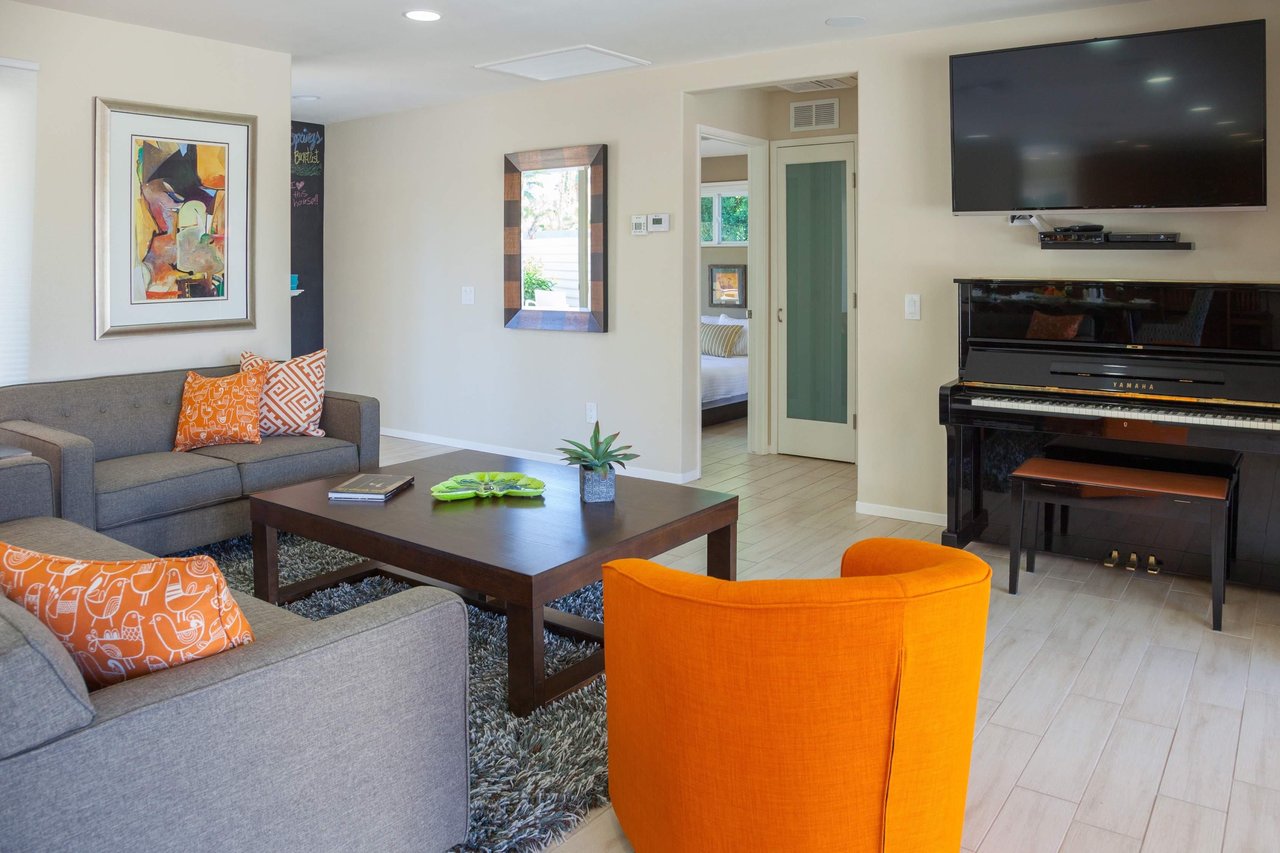 Relax in the bright living space