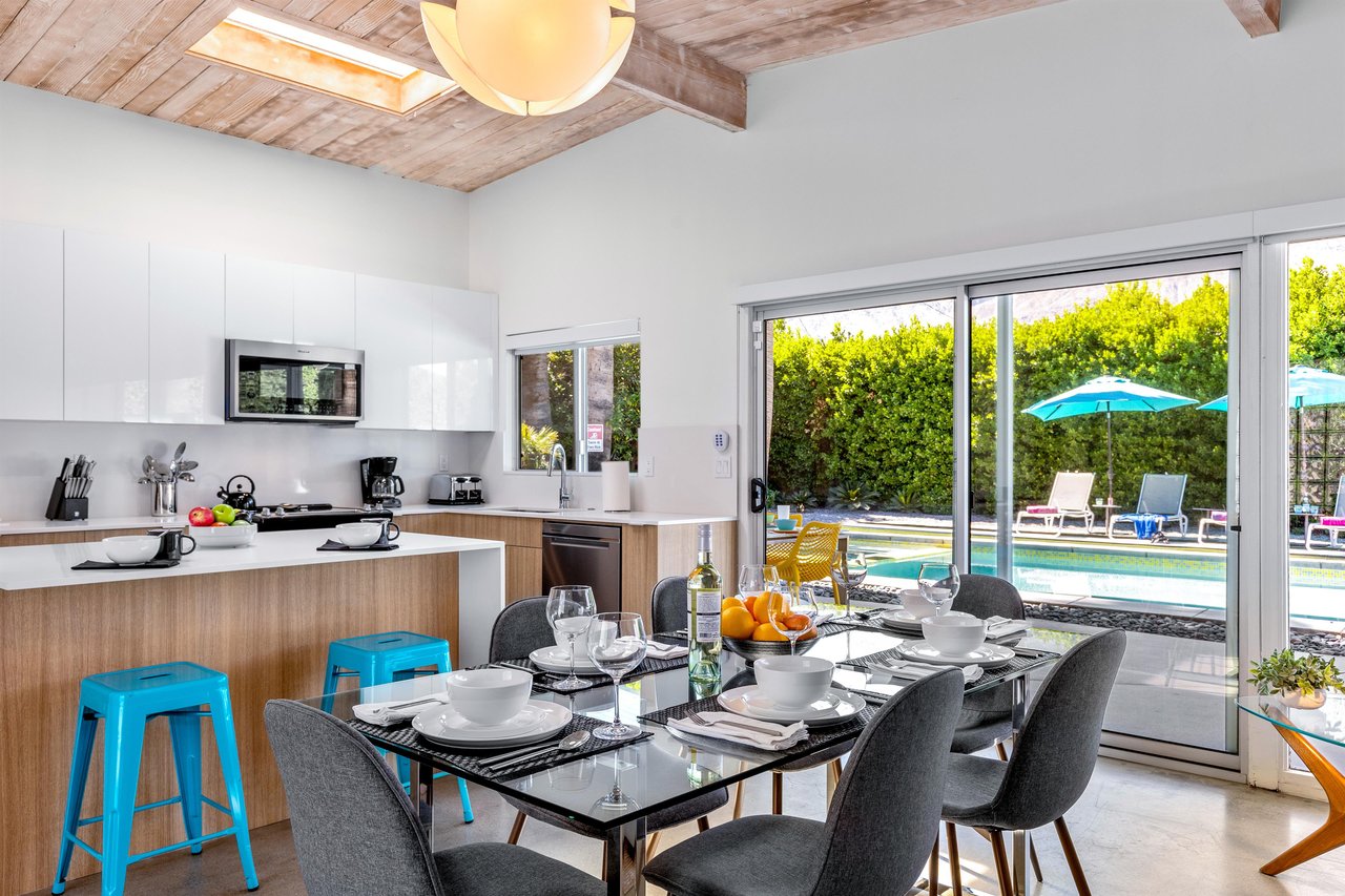 Bright kitchen and dining area