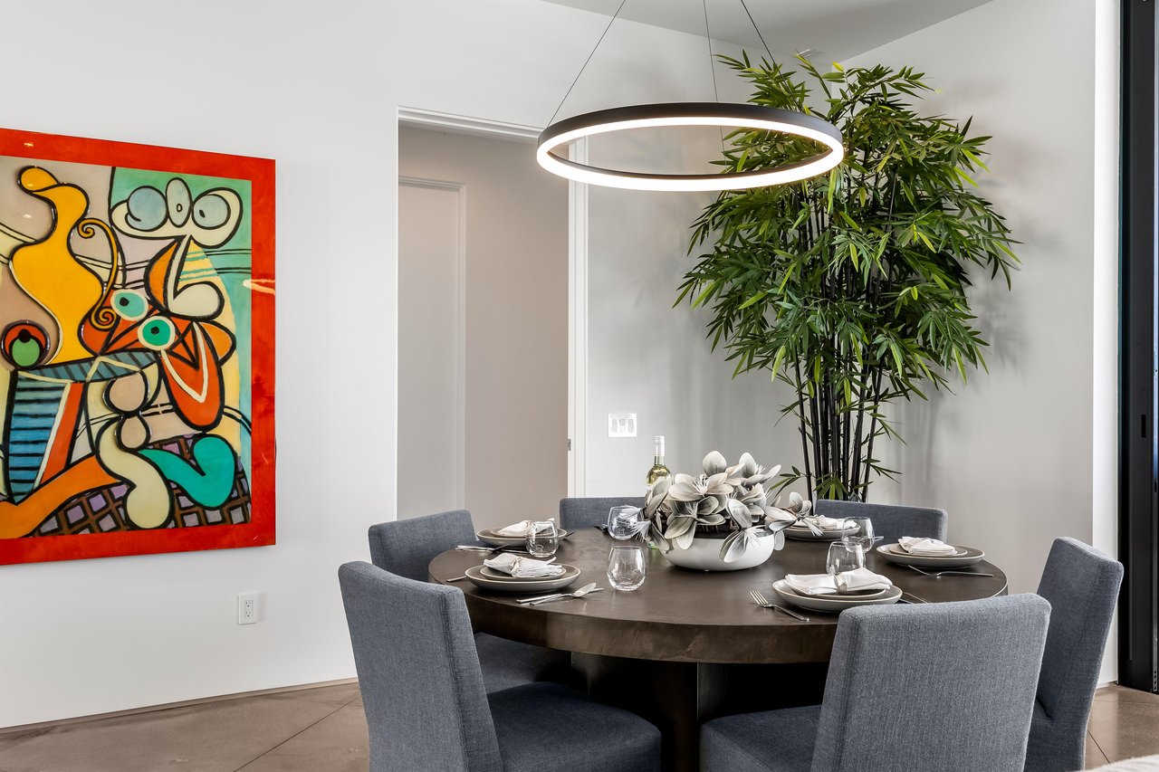 Vibrant dining room artwork