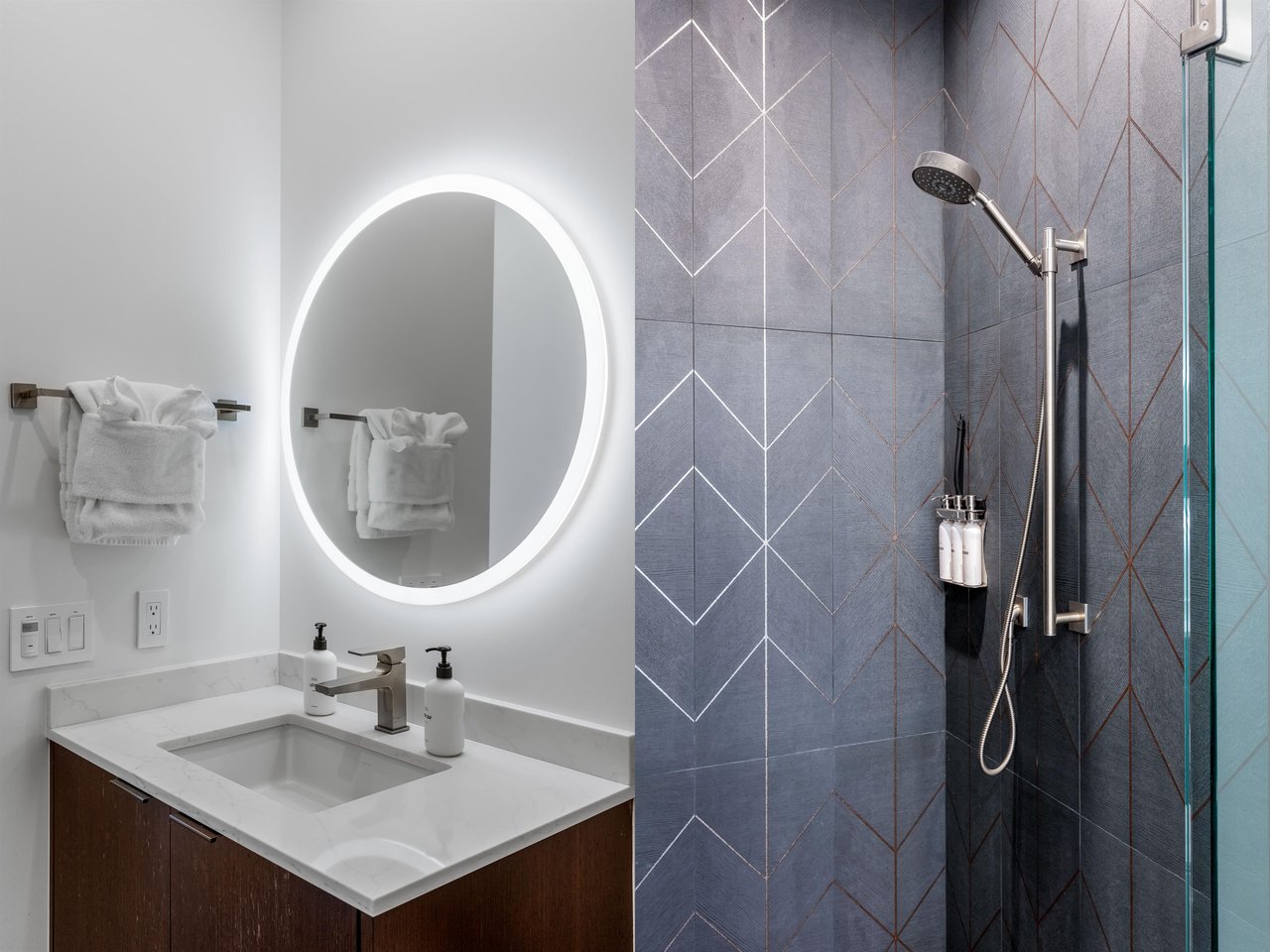 Sleek guest bathroom