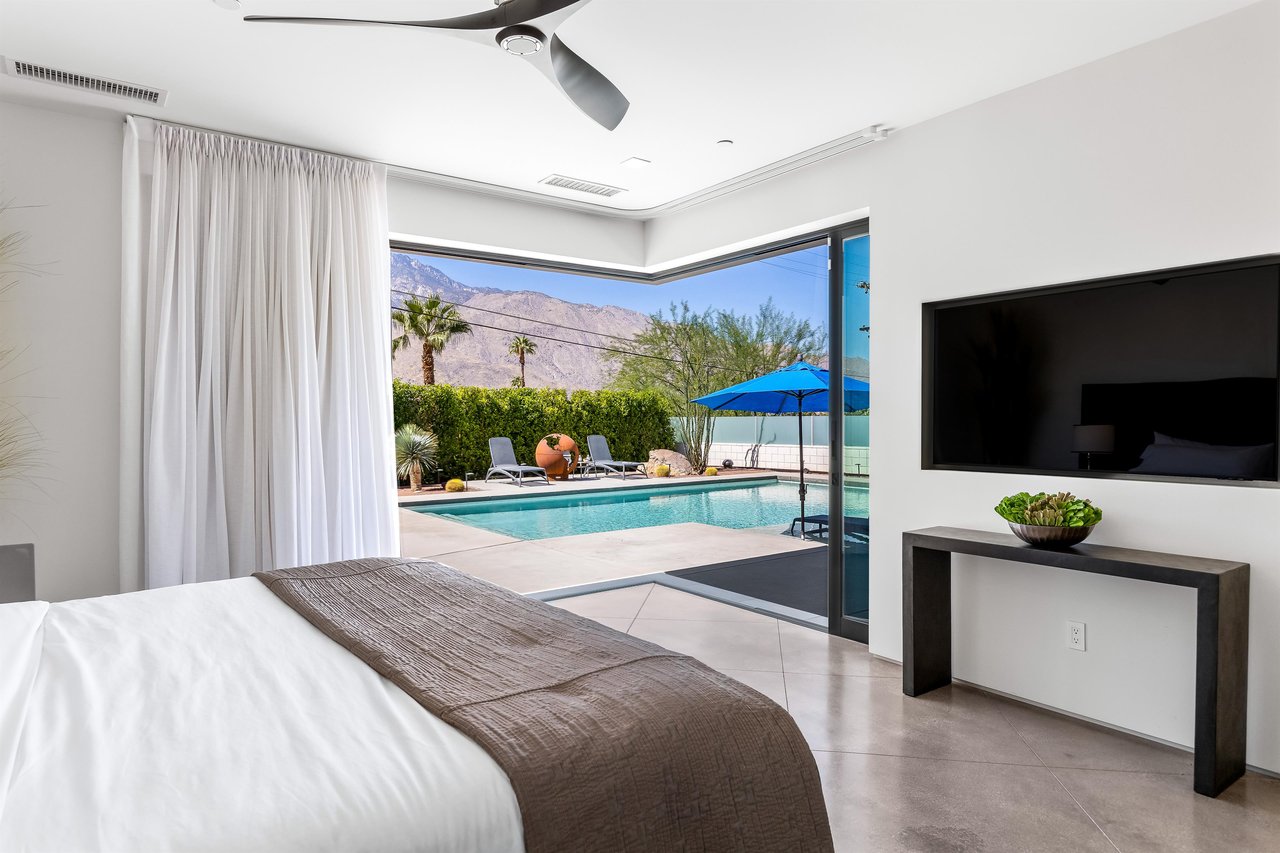 Primary suite opens up to the pool yard