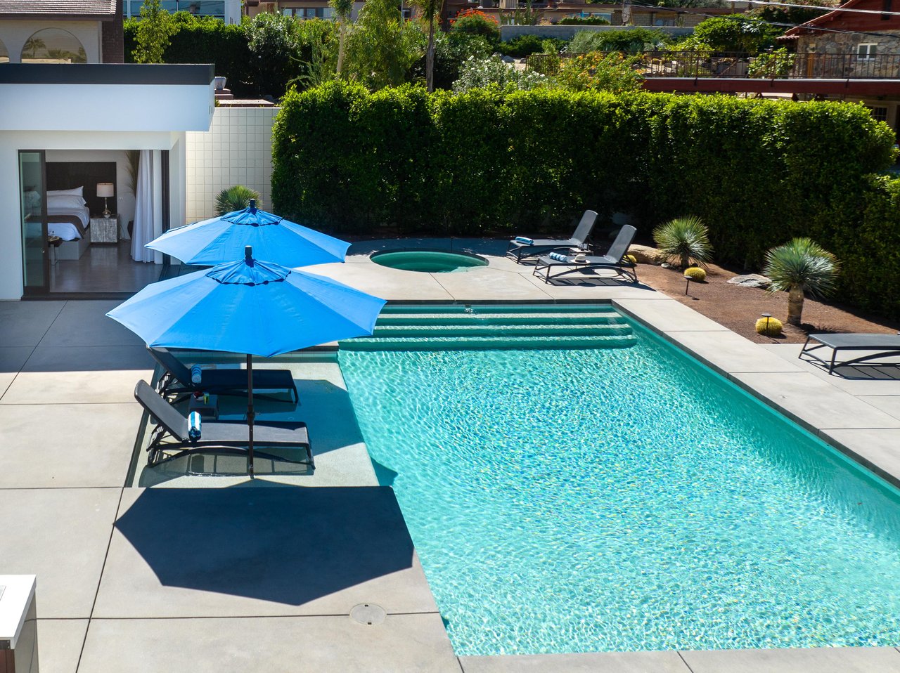 Aerial views of backyard