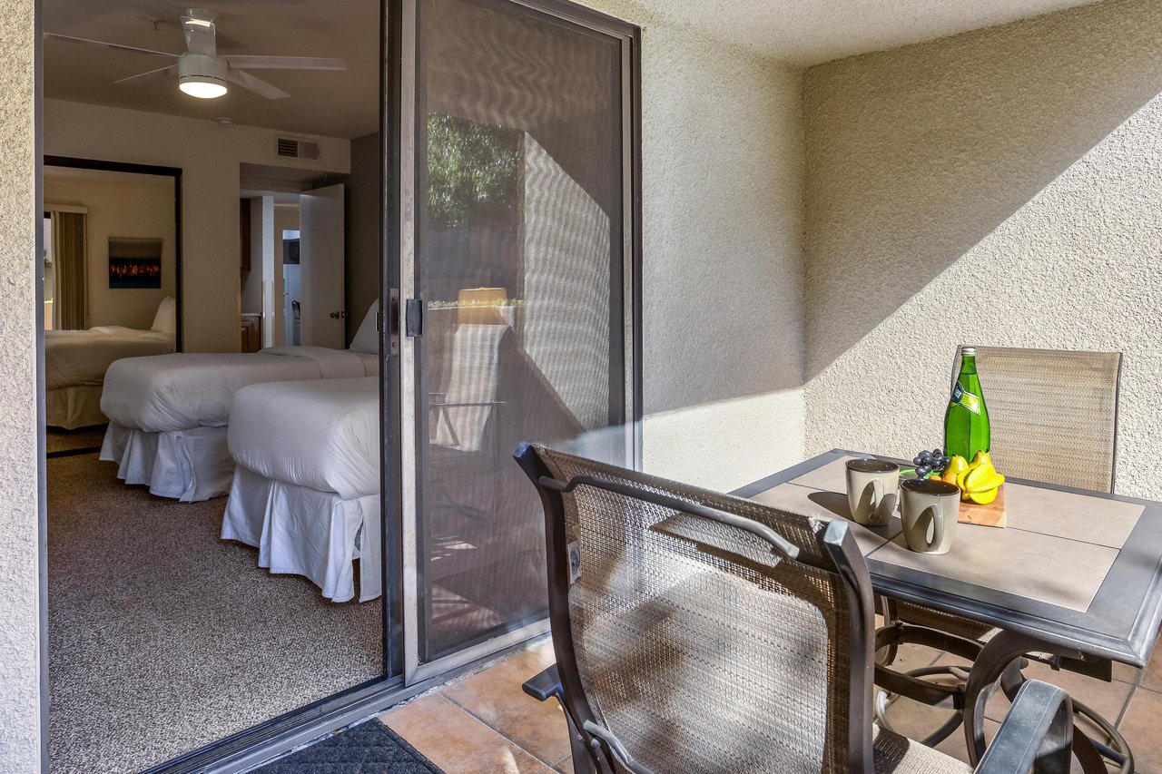 Guest bedroom with private patio