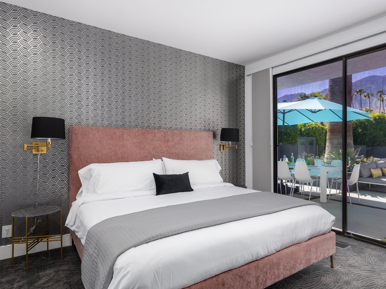 Wake up in the stylish bedroom