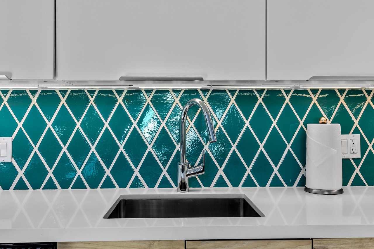 A lovely teal backsplash